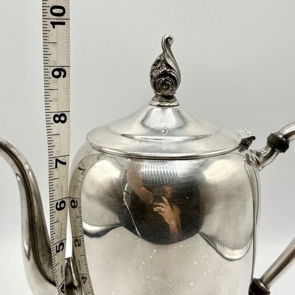 F B Rogers Silver Co. Silver Plated Vintage 19th Century Tea Pot #2670 - Picture 11 of 13